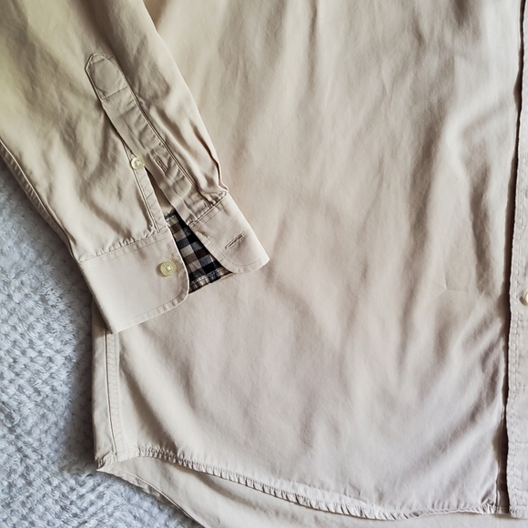 Aquascutum London Tan Button Up Shirt Size Large - Picture 3 of 7